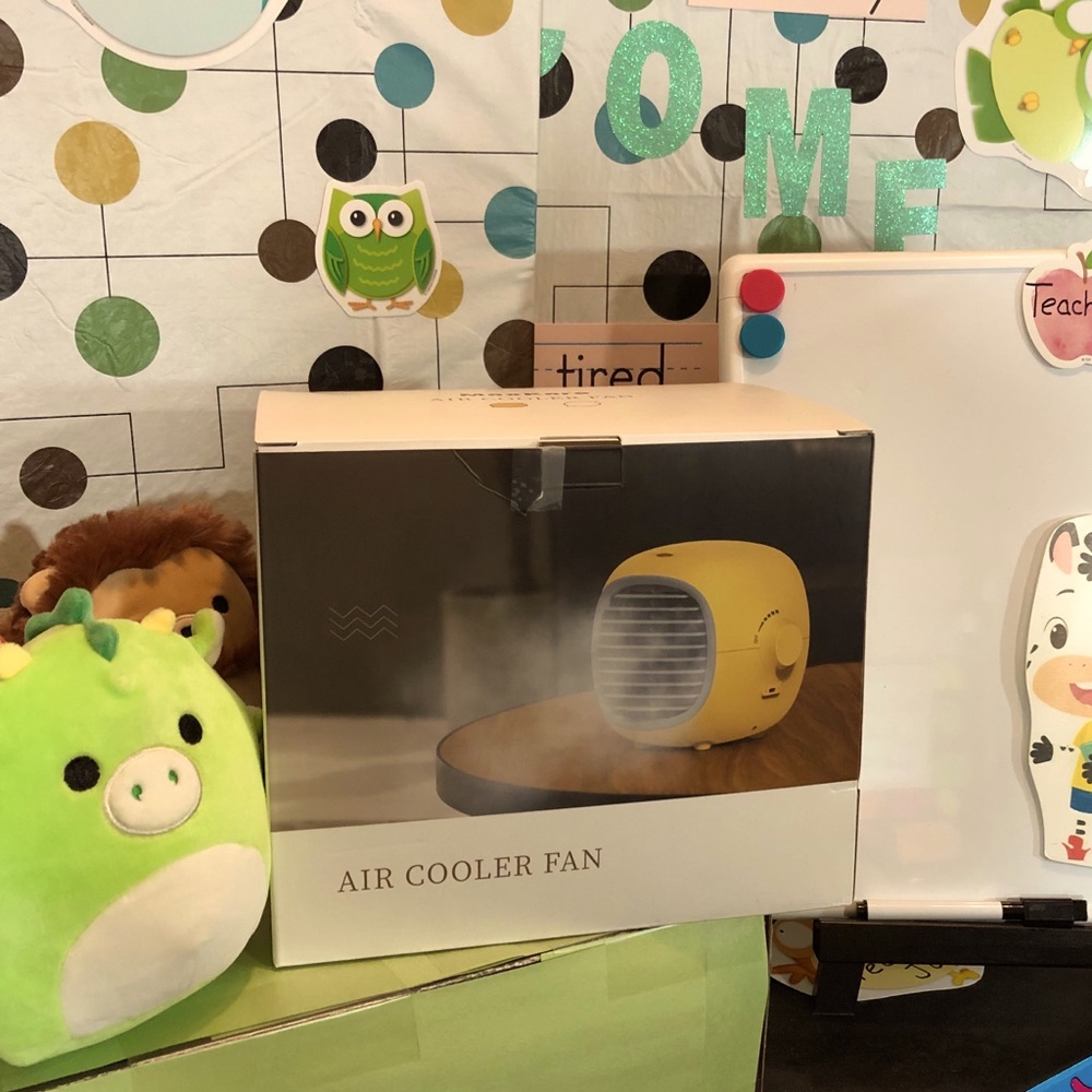 Evaporative Portable Cooler Fan Humidifier: Yellow